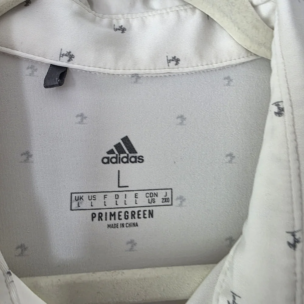 Adidas Primegreen Men's White Polo‎ Shirt Size Large - Picture 8 of 10